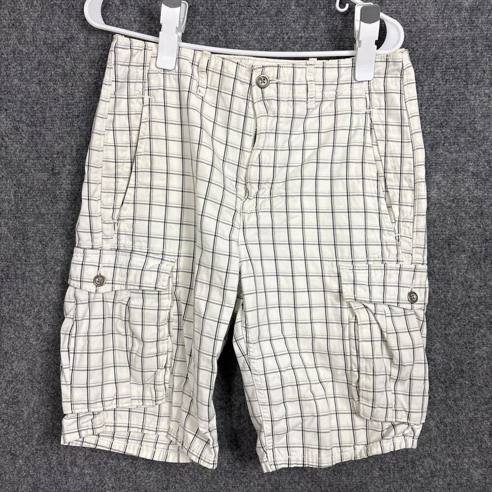 Levis Cargo Mens Size 29 White Black check Outdoor